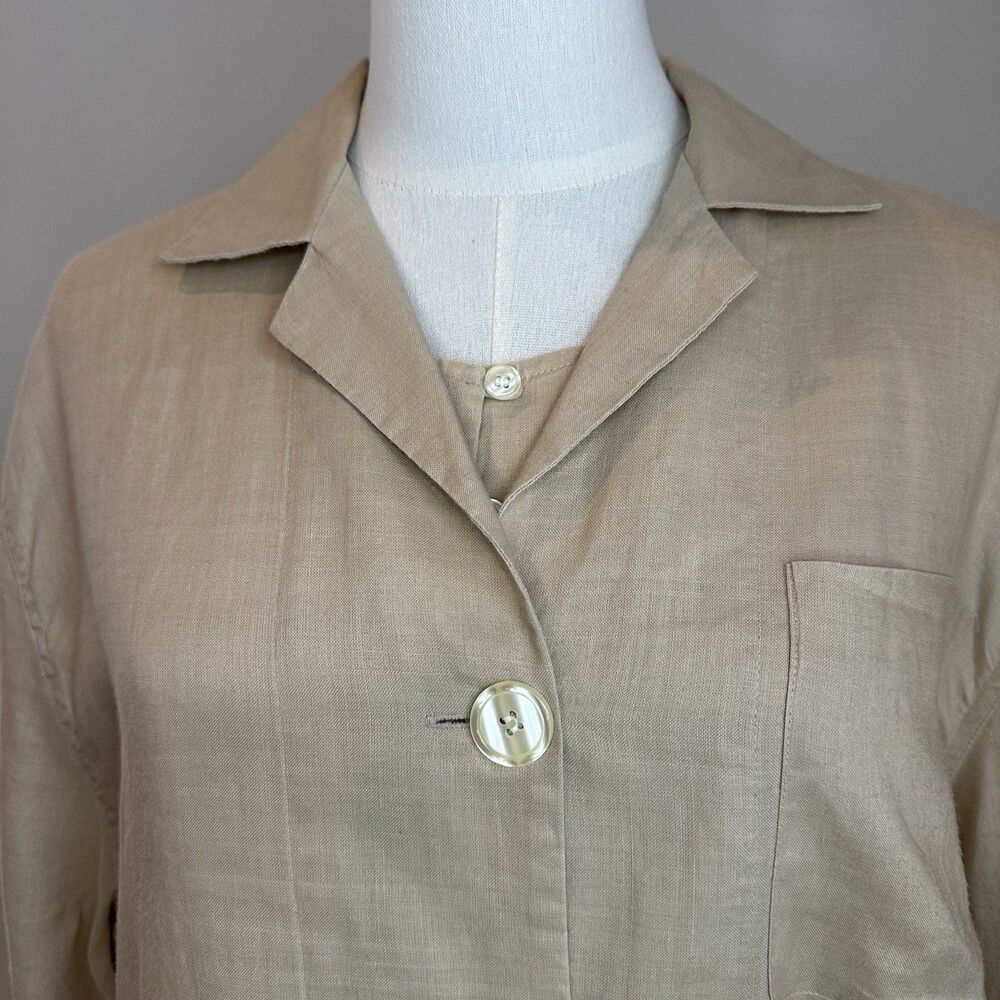 TOTO n KO for Bloomingdale’s Linen 2Pc Set Jacket & Top S/M Neutral Minimalist - Picture 7 of 16